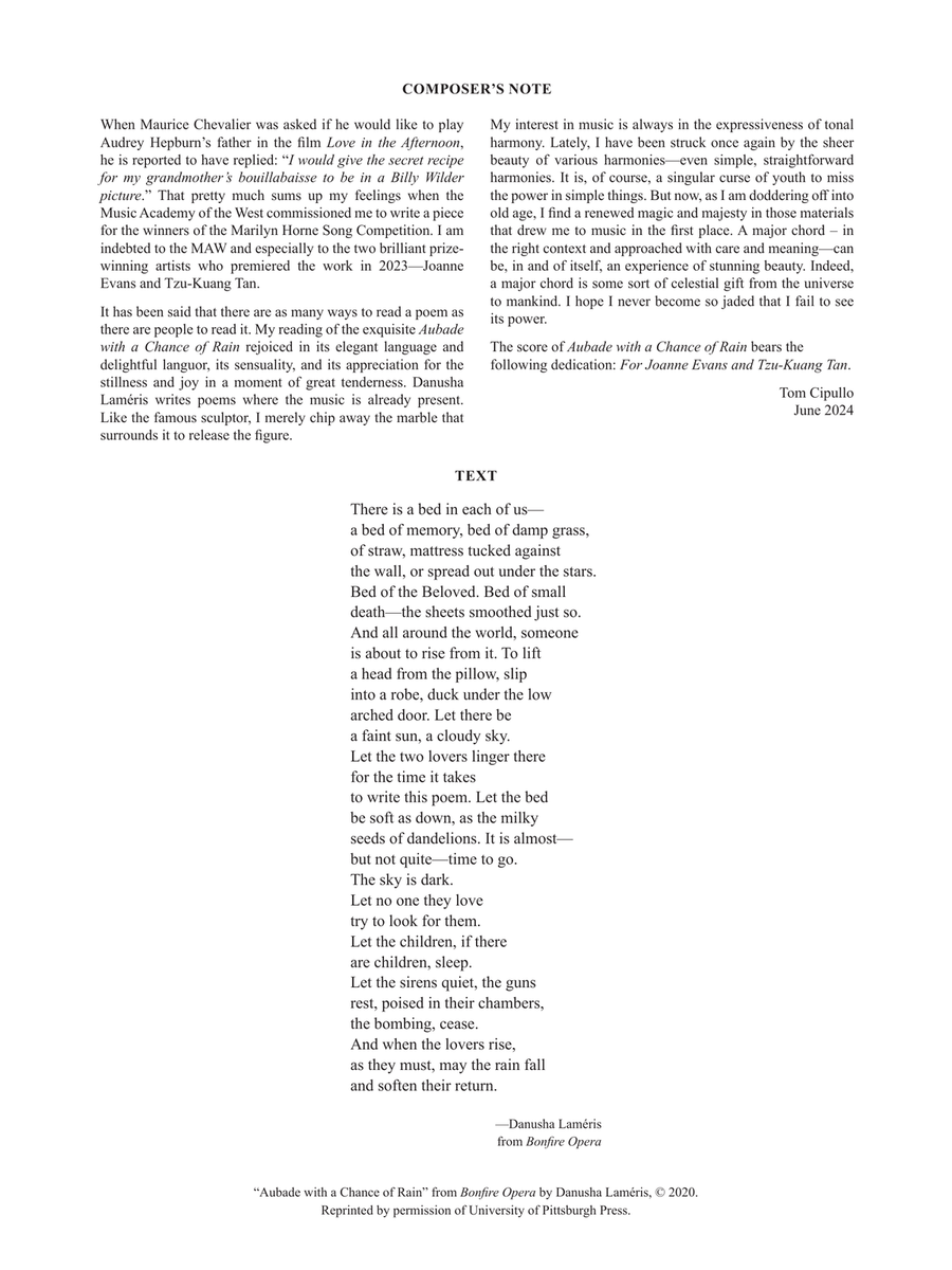 Aubade with a Chance of Rain (Downloadable) Mezzo-Soprano Voice scores gallery preview page 2
