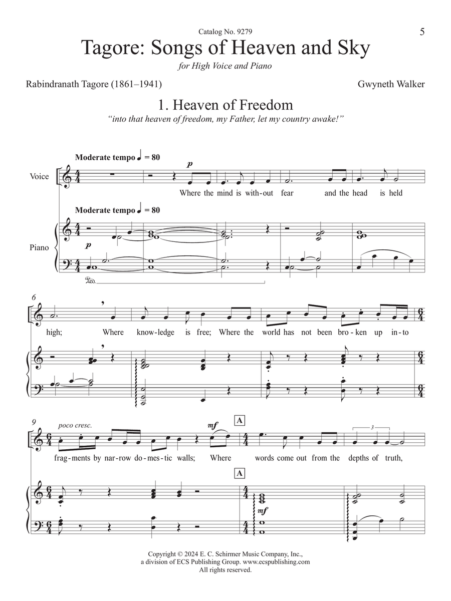 Tagore: Songs of Heaven and Sky (Downloadable) High Voice scores gallery preview page 5