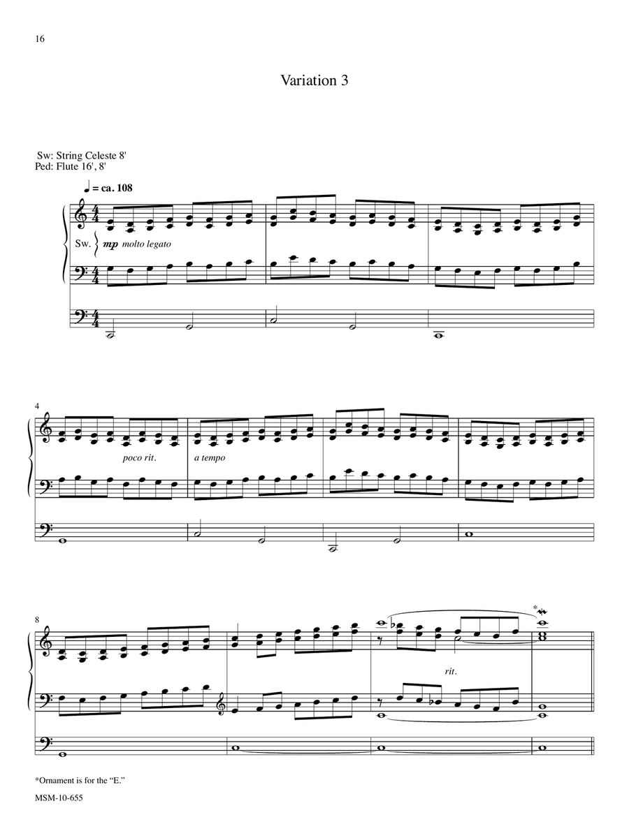 Chorale and Variations on Innocents Organ scores gallery preview page 3