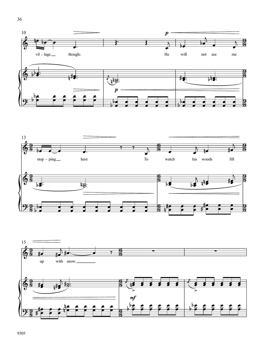 Stopping by Woods on a Snowy Evening Mezzo-Soprano Voice scores gallery preview page 2