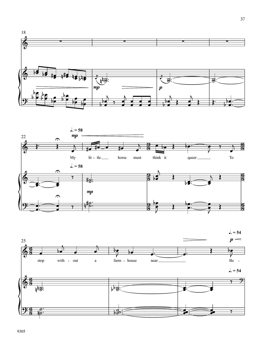 Stopping by Woods on a Snowy Evening Mezzo-Soprano Voice scores gallery preview page 3