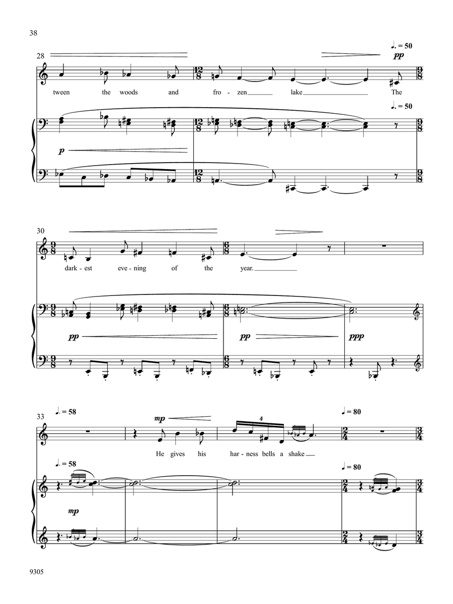 Stopping by Woods on a Snowy Evening Mezzo-Soprano Voice scores gallery preview page 4