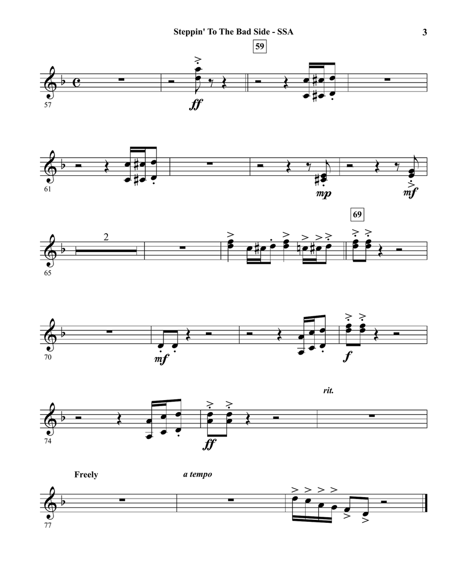 Steppin' To The Bad Side Concert Band scores gallery preview page 3
