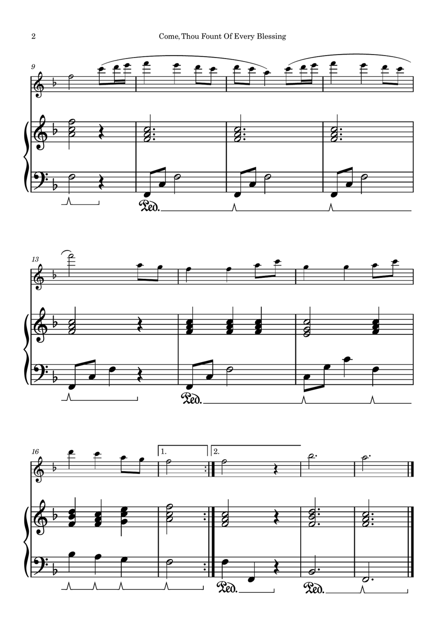 NETTLETON (Come, Thou Fount Of Every Blessing) | EASY ARRANGEMENT Flute Solo scores gallery preview page 2