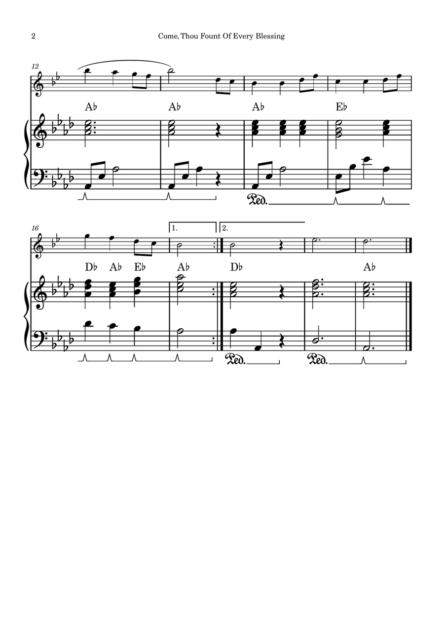 NETTLETON (Come, Thou Fount Of Every Blessing) | EASY ARRANGEMENT Tenor Saxophone scores gallery preview page 2