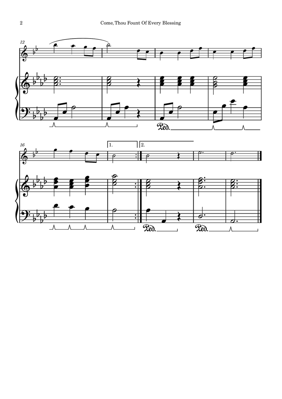NETTLETON (Come, Thou Fount Of Every Blessing) | EASY ARRANGEMENT Tenor Saxophone scores gallery preview page 2