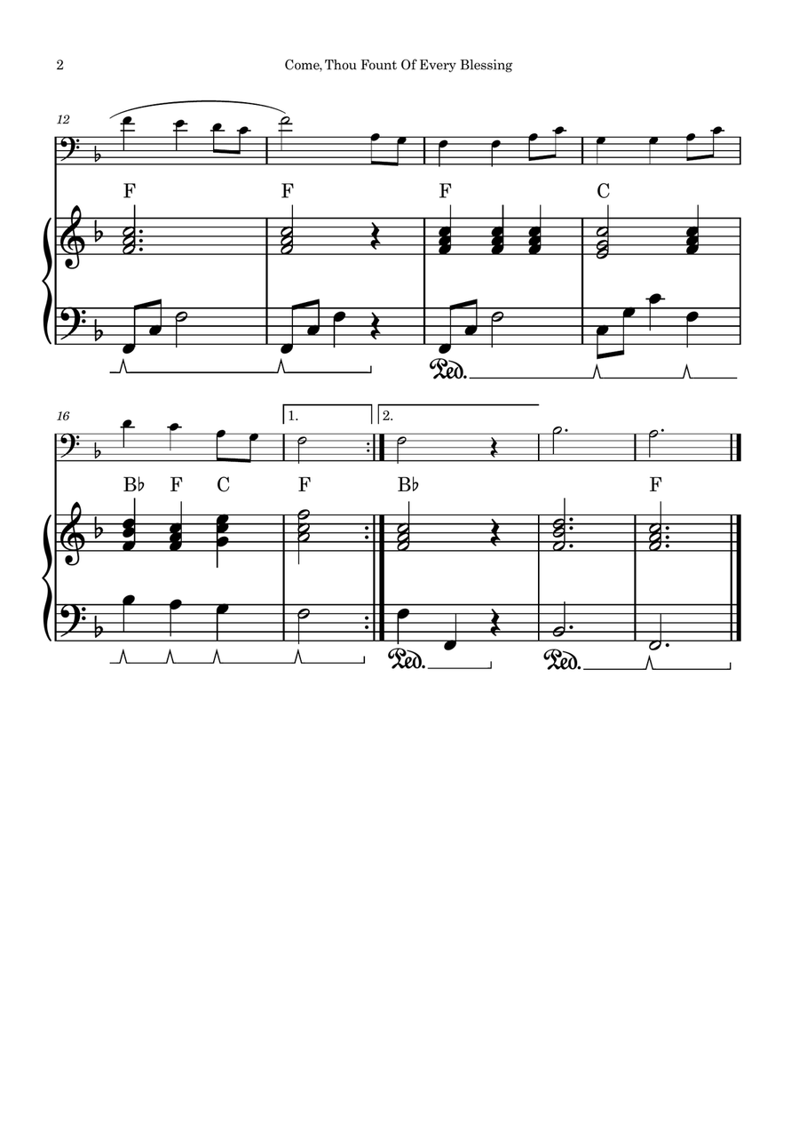 NETTLETON (Come, Thou Fount Of Every Blessing) | EASY ARRANGEMENT Piano scores gallery preview page 2