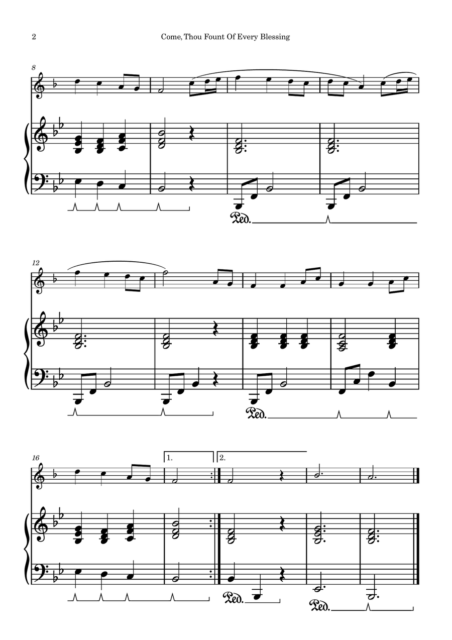 NETTLETON (Come, Thou Fount Of Every Blessing) | EASY ARRANGEMENT Piano scores gallery preview page 2