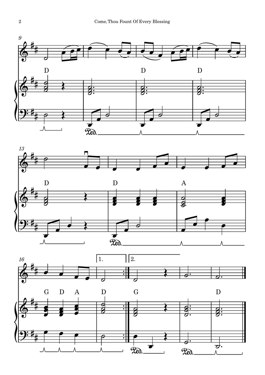 NETTLETON (Come, Thou Fount Of Every Blessing) | EASY ARRANGEMENT Violin Solo scores gallery preview page 2
