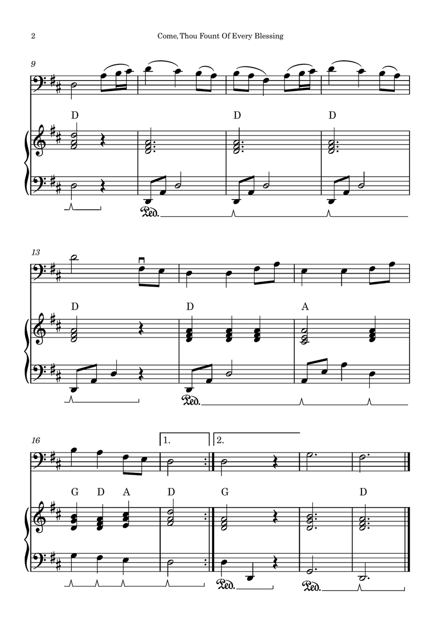 NETTLETON (Come, Thou Fount Of Every Blessing) | EASY ARRANGEMENT Piano scores gallery preview page 2