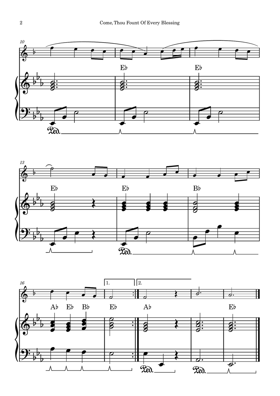 NETTLETON (Come, Thou Fount Of Every Blessing) | EASY ARRANGEMENT B-Flat Clarinet scores gallery preview page 2