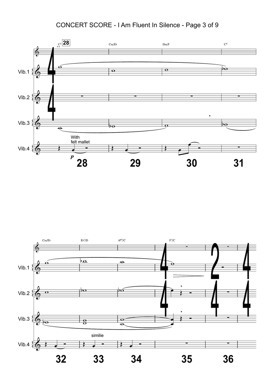 I Am Fluent In Silence Chamber Music scores gallery preview page 3