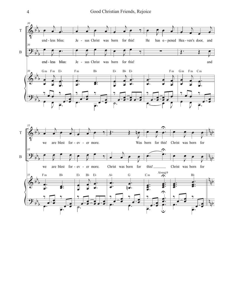 Good Christian Friends, Rejoice (2-part choir - (TB) TB scores gallery preview page 4