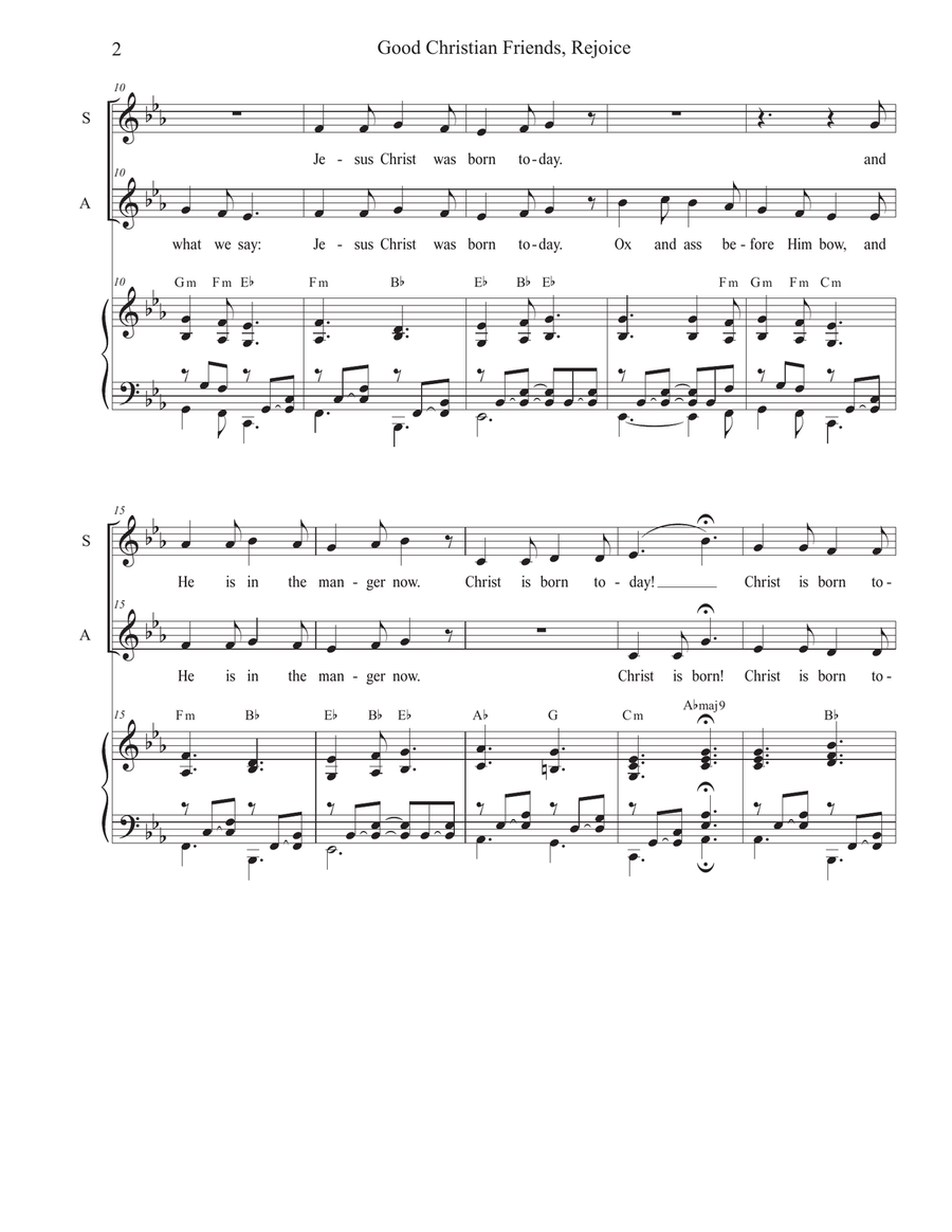 Good Christian Friends, Rejoice (Duet for Soprano and Alto solo) Alto Voice scores gallery preview page 2