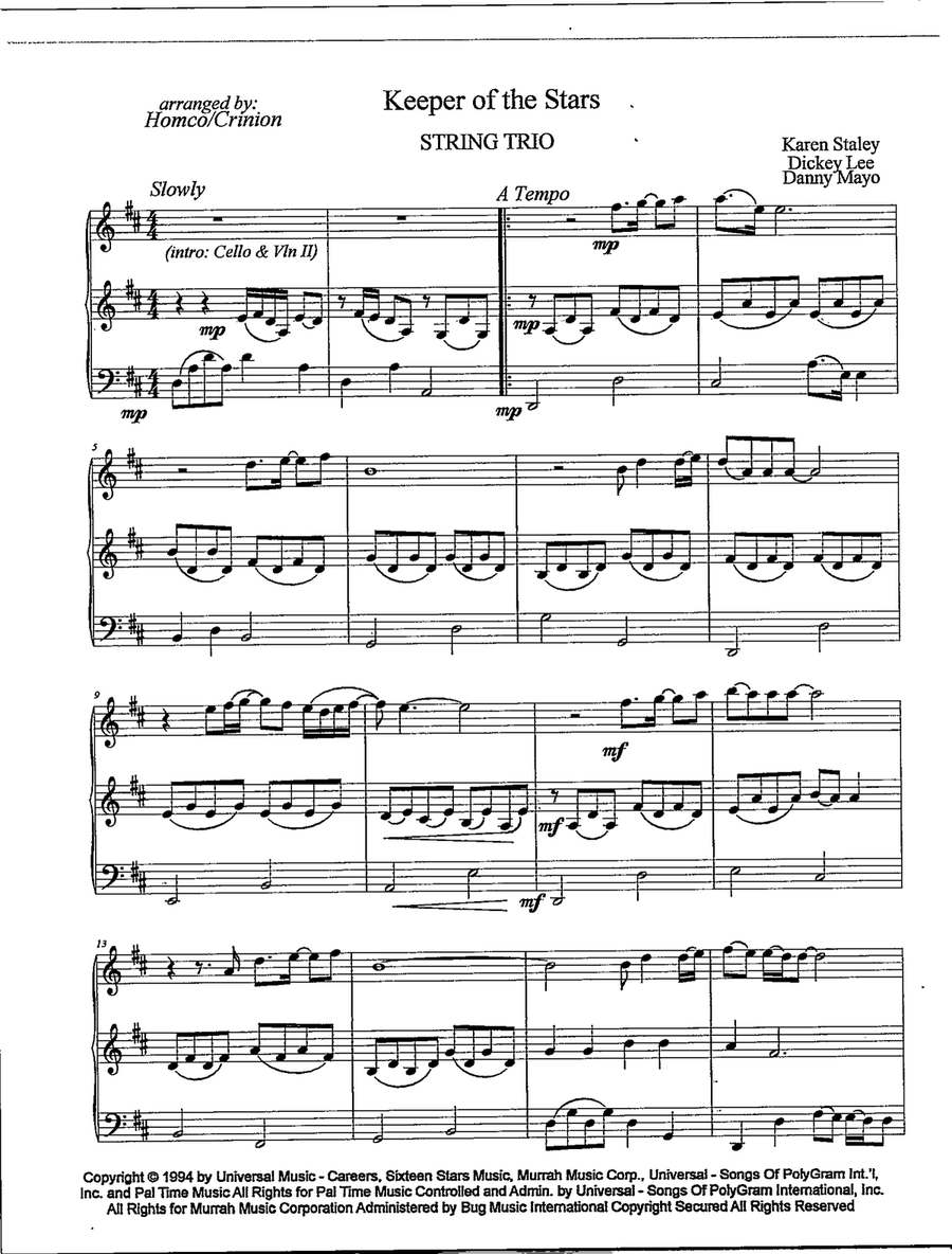 The Keeper Of The Stars The Keeper Of The Stars String Trio scores gallery preview page 2