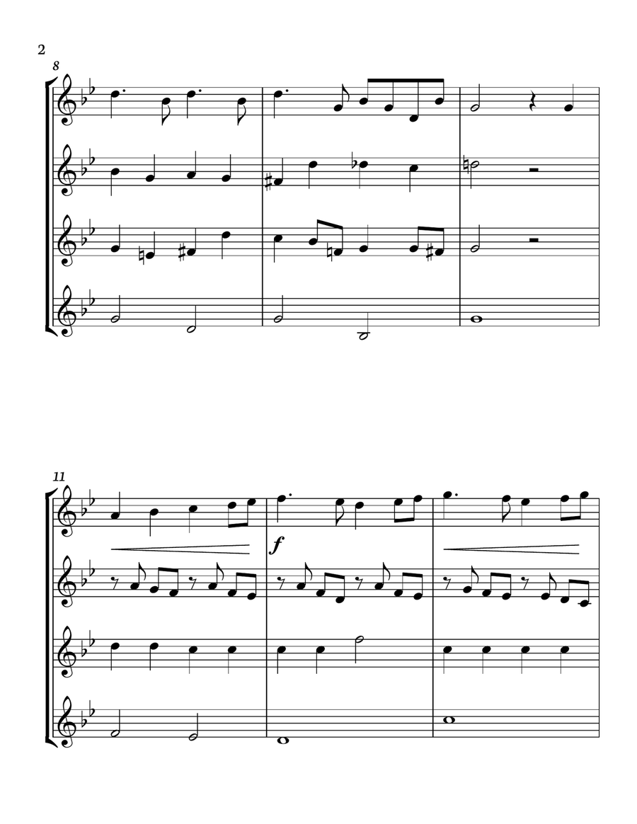 Tchaikovsy - Swan Lake for Guitar quartet. Score and parts inlcuded. Guitar Ensemble scores gallery preview page 2