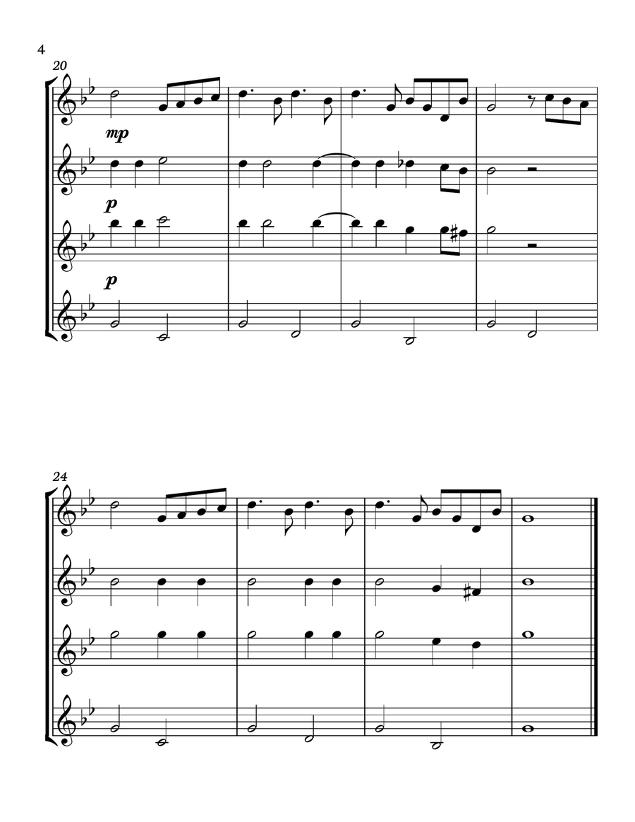 Tchaikovsy - Swan Lake for Guitar quartet. Score and parts inlcuded. Guitar Ensemble scores gallery preview page 4