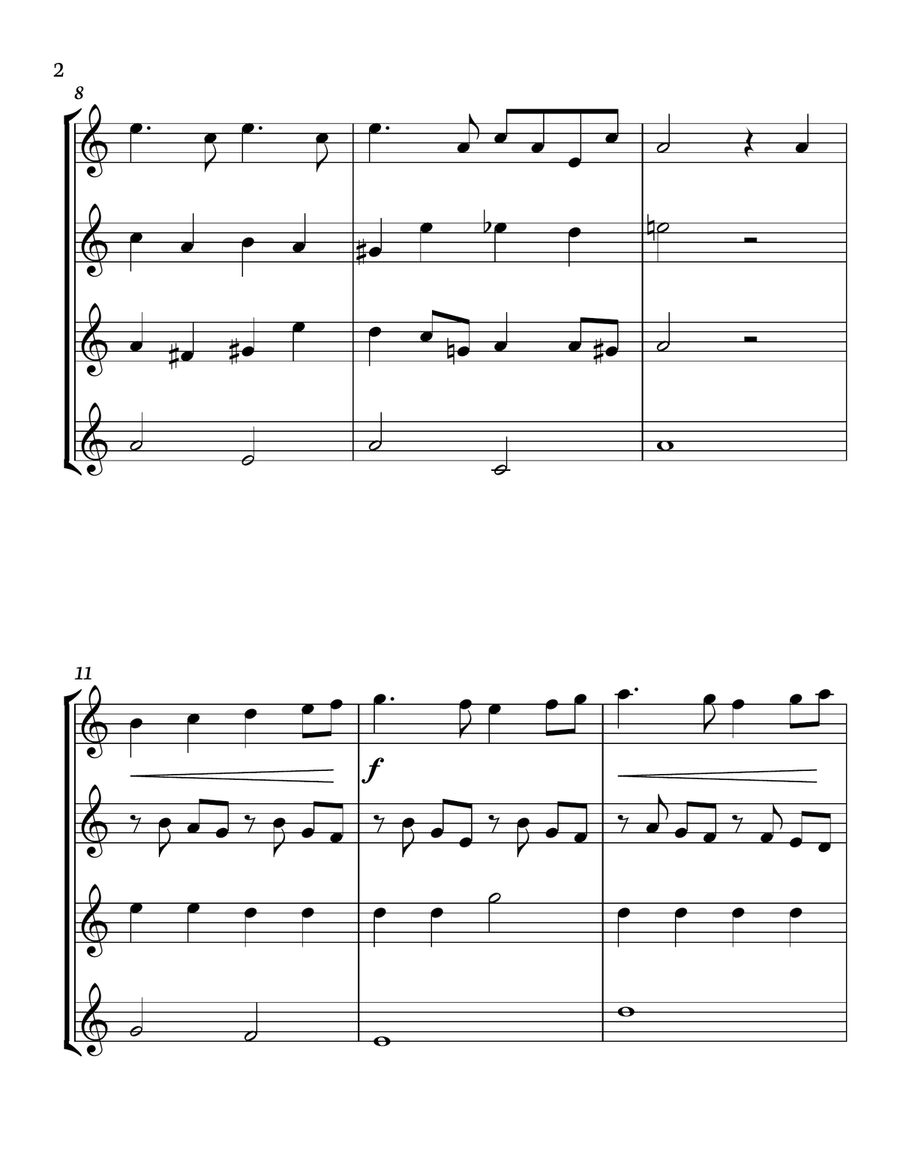 Tchaikovsy - Swan Lake for Guitar quartet. Score and parts inlcuded. Guitar Ensemble scores gallery preview page 2