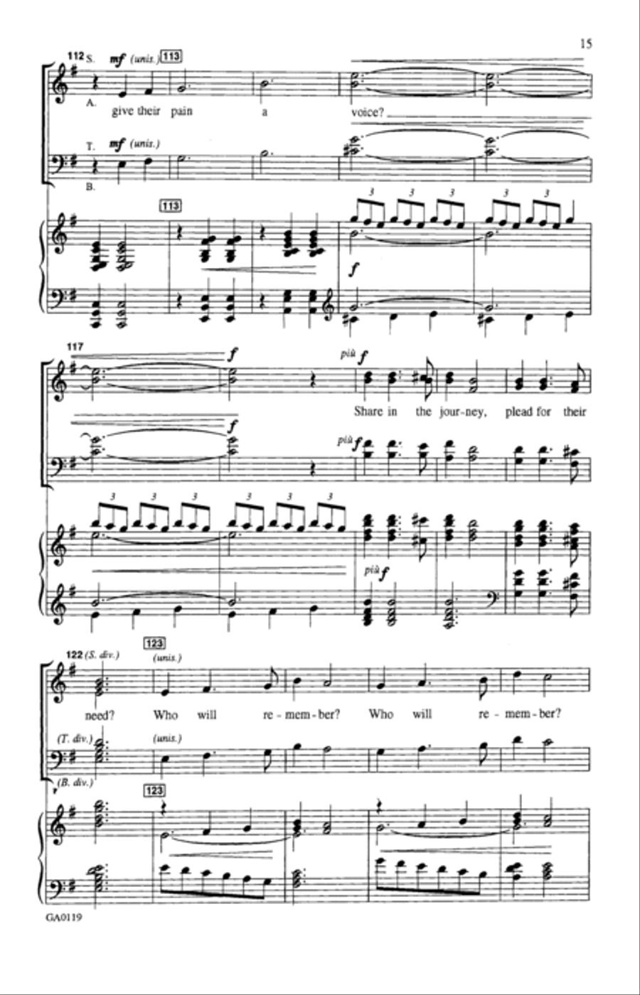 Sing For The Cure: A Proclamation Of Hope 4-Part scores gallery preview page 12