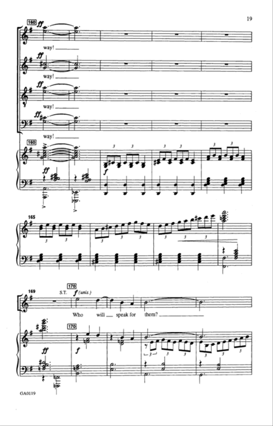 Sing For The Cure: A Proclamation Of Hope 4-Part scores gallery preview page 16