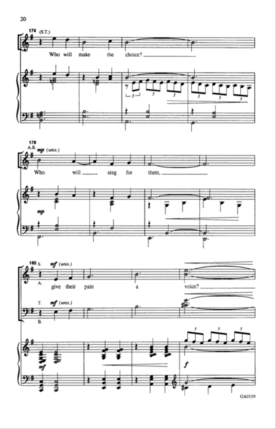 Sing For The Cure: A Proclamation Of Hope 4-Part scores gallery preview page 17