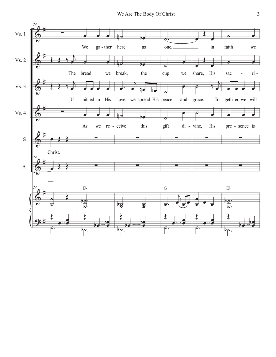 We Are The Body Of Christ (2-part choir - (SA) SA scores gallery preview page 3