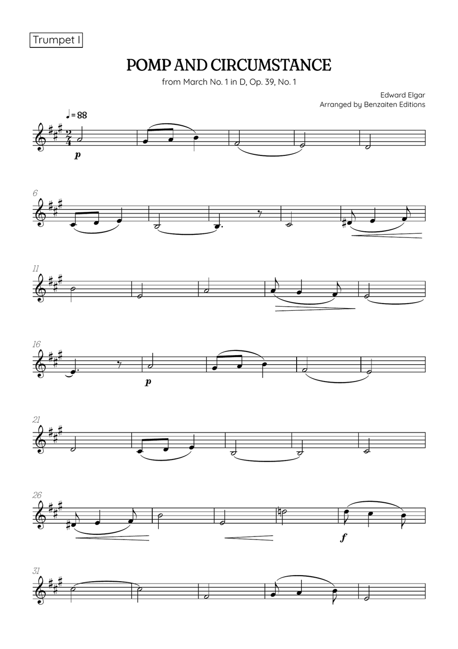 Elgar • Pomp and Circumstance | brass quartet sheet music Brass Quartet scores gallery preview page 6
