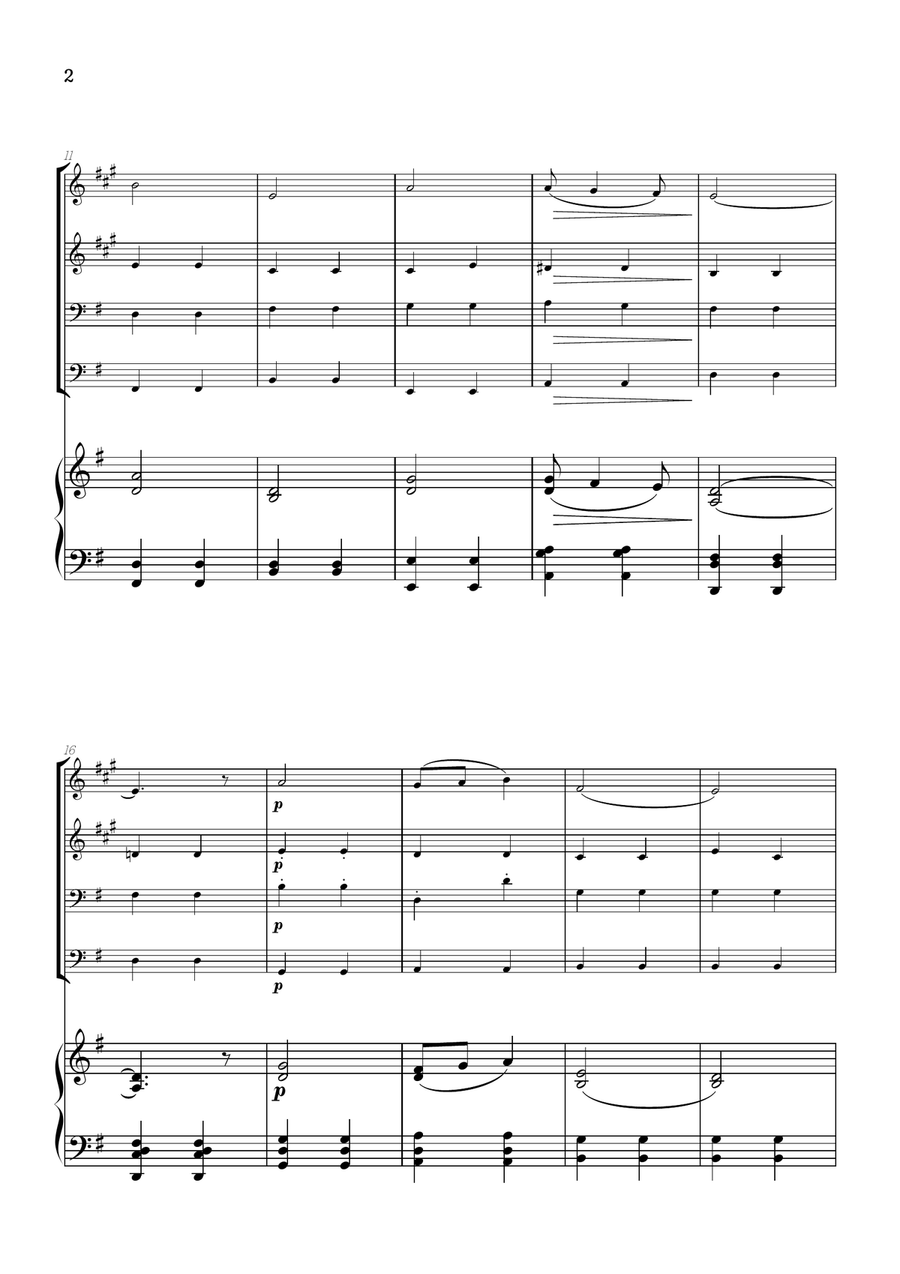 Elgar • Pomp and Circumstance | brass quartet sheet music w/ piano accompaniment Brass Quartet scores gallery preview page 2