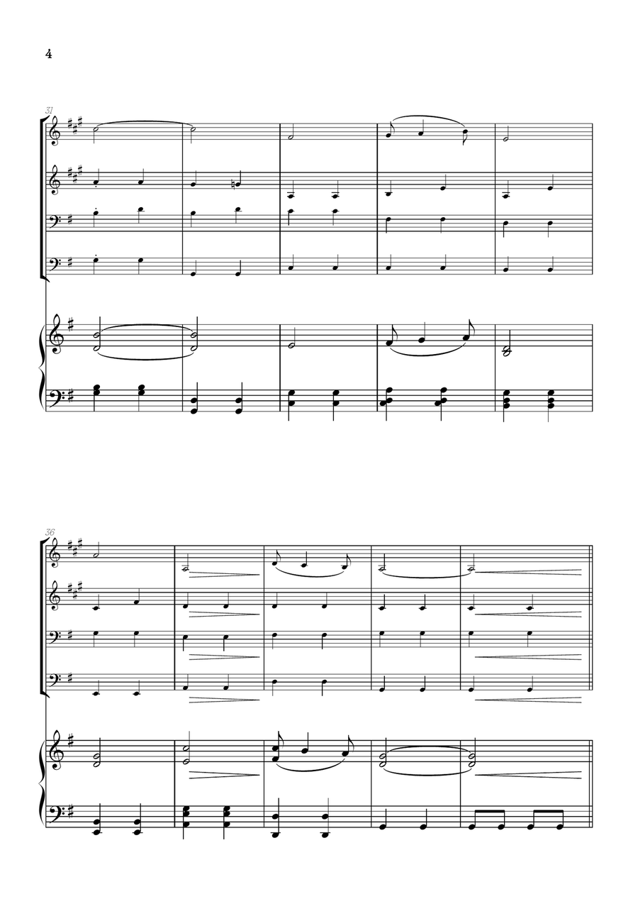 Elgar • Pomp and Circumstance | brass quartet sheet music w/ piano accompaniment Brass Quartet scores gallery preview page 4