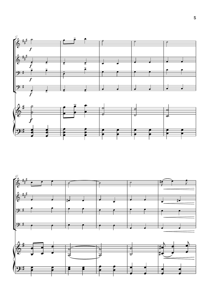 Elgar • Pomp and Circumstance | brass quartet sheet music w/ piano accompaniment Brass Quartet scores gallery preview page 5