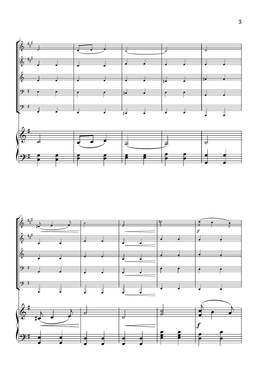 Elgar • Pomp and Circumstance | brass quintet sheet music w/ piano accompaniment Small Ensemble scores gallery preview page 3