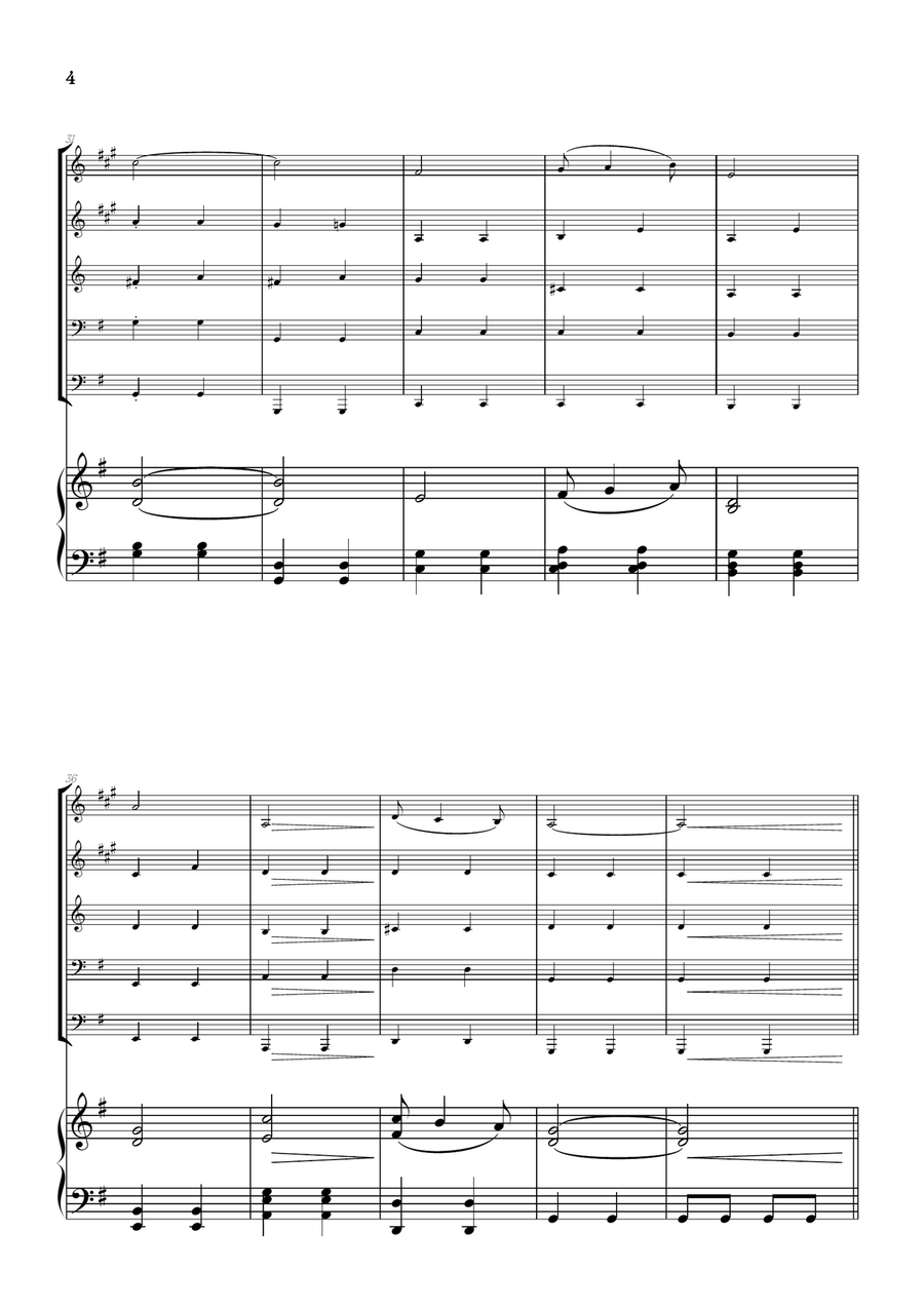 Elgar • Pomp and Circumstance | brass quintet sheet music w/ piano accompaniment Small Ensemble scores gallery preview page 4