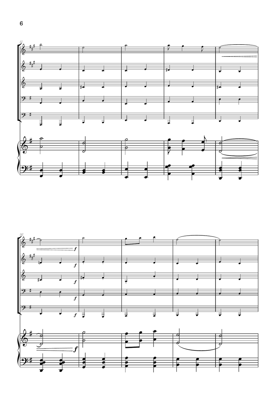 Elgar • Pomp and Circumstance | brass quintet sheet music w/ piano accompaniment Small Ensemble scores gallery preview page 6