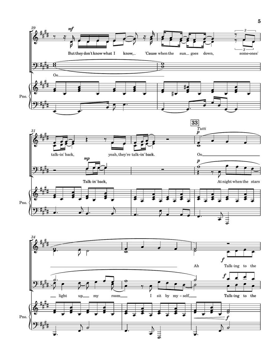 Talking To The Moon Talking To The Moon 4-Part scores gallery preview page 5