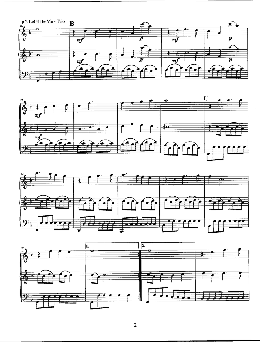 Let It Be Me (Je T'appartiens) String Trio scores gallery preview page 3