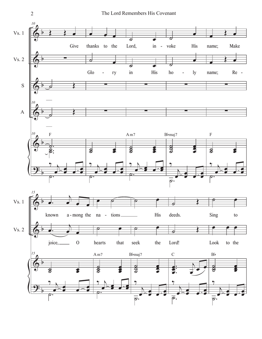 The Lord Remembers His Covenant (2-part choir - (SA) SA scores gallery preview page 2