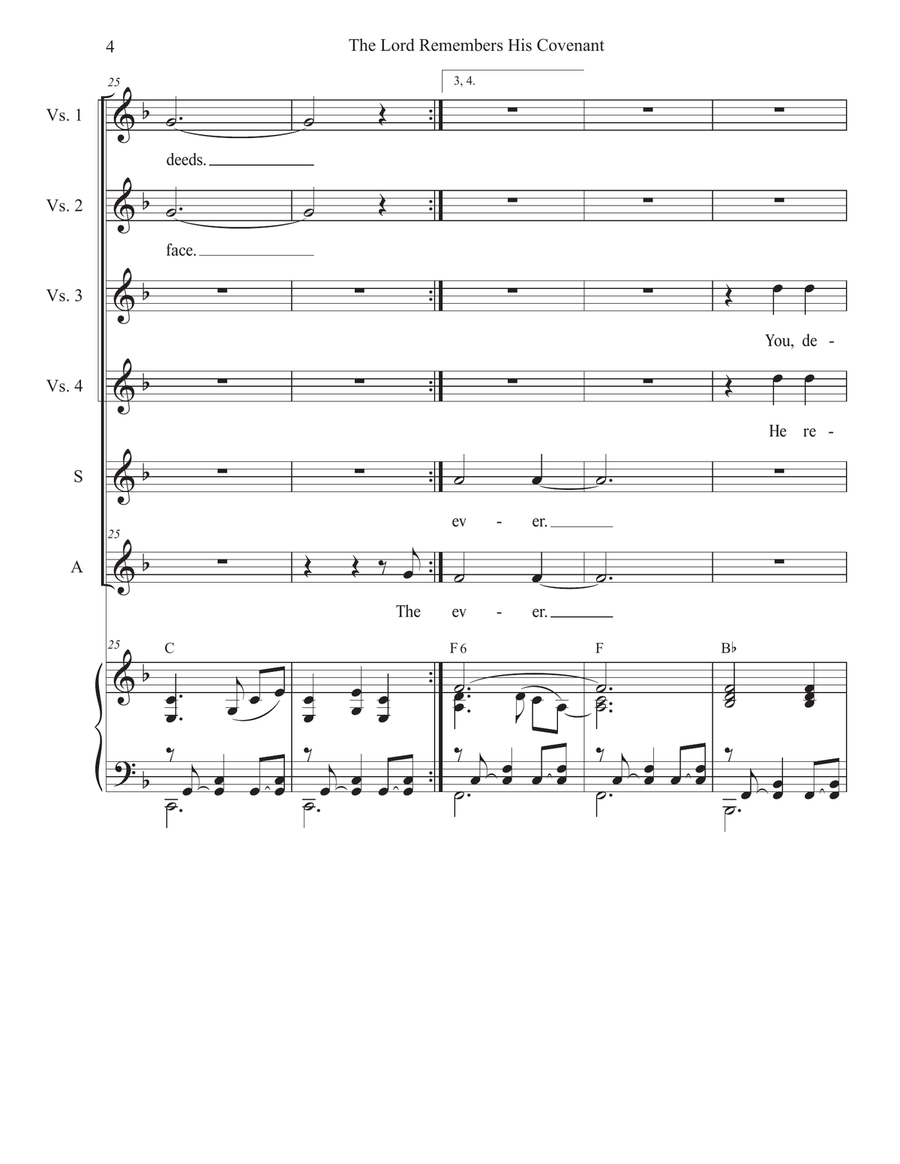 The Lord Remembers His Covenant (2-part choir - (SA) SA scores gallery preview page 4