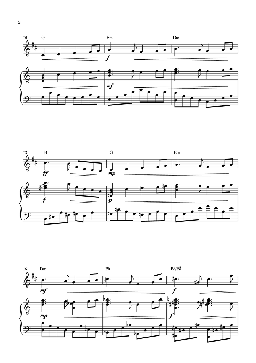 Tchaikovsky - Swan Lake for trumpet with accompaniment and chords B-Flat Trumpet scores gallery preview page 2