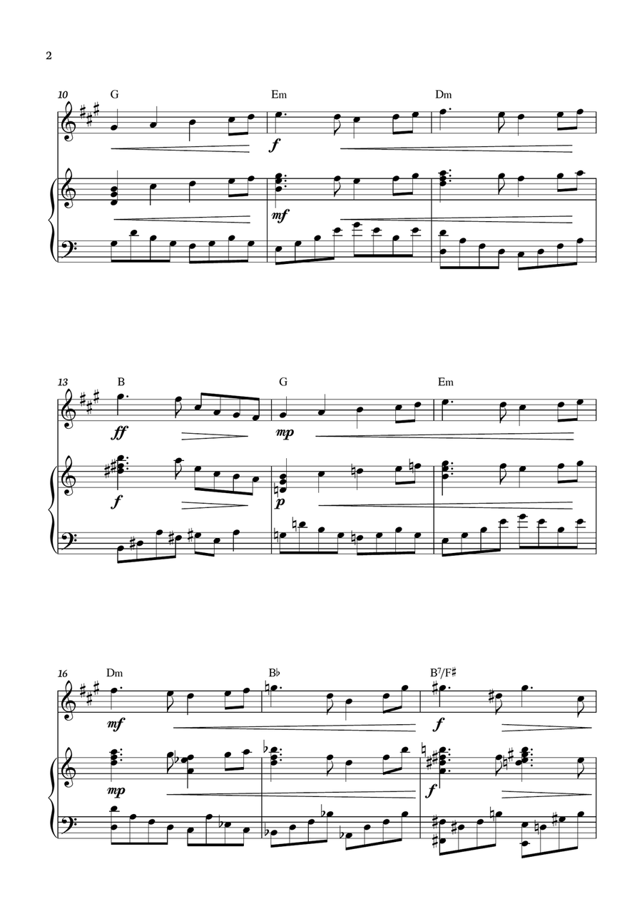 Tchaikovsky - Swan Lake for Alto Sax with accompaniment and chords Alto Saxophone scores gallery preview page 2