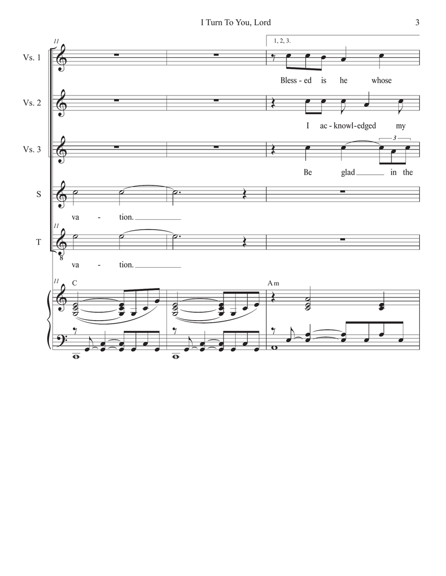 I Turn To You, Lord (Psalm 32) (Duet for Soprano and Tenor solo) Tenor Voice scores gallery preview page 3