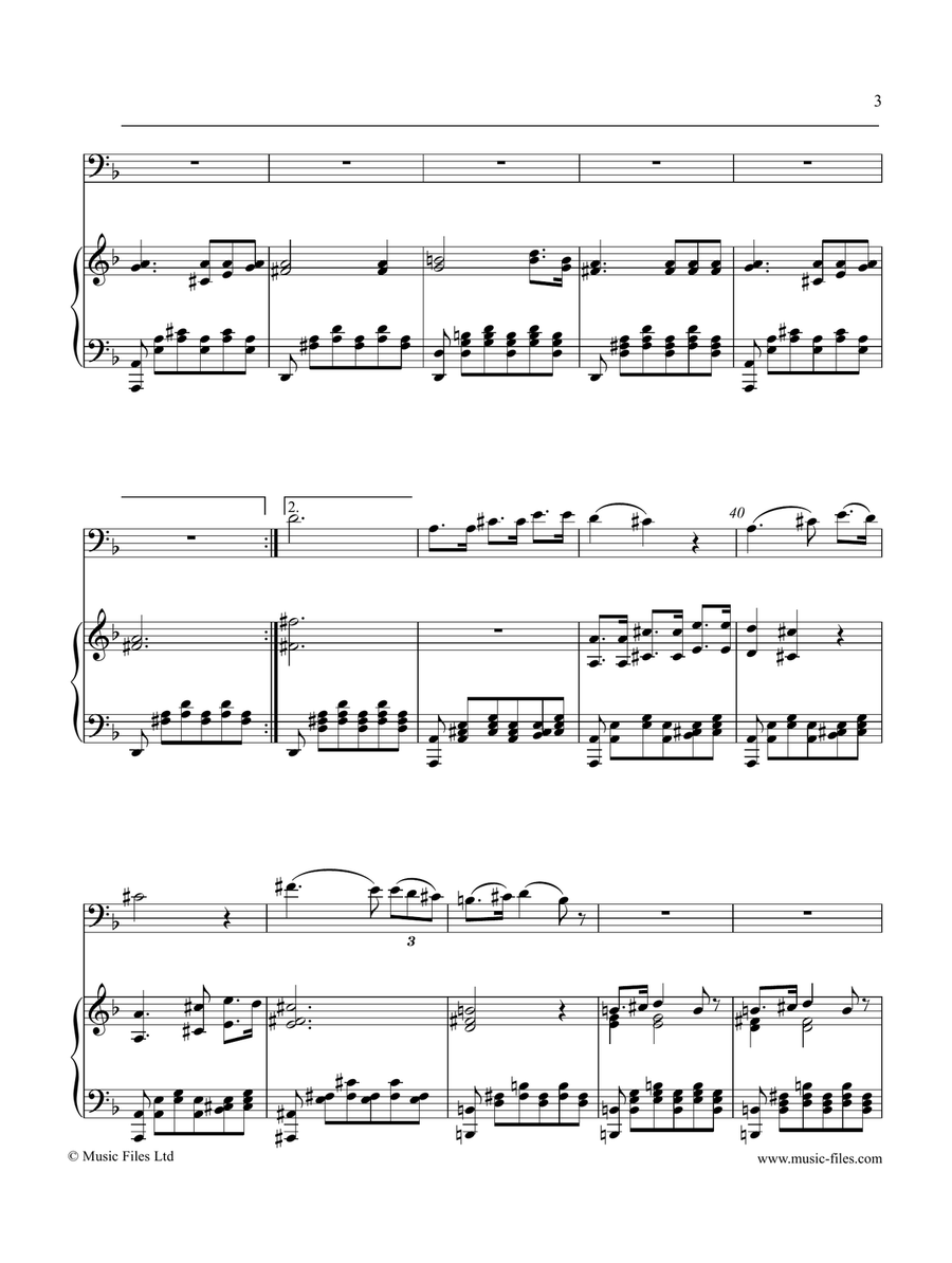 Schubert: Standchen (or Serenade) from Swan Song - Bassoon and Piano Bassoon Solo scores gallery preview page 3