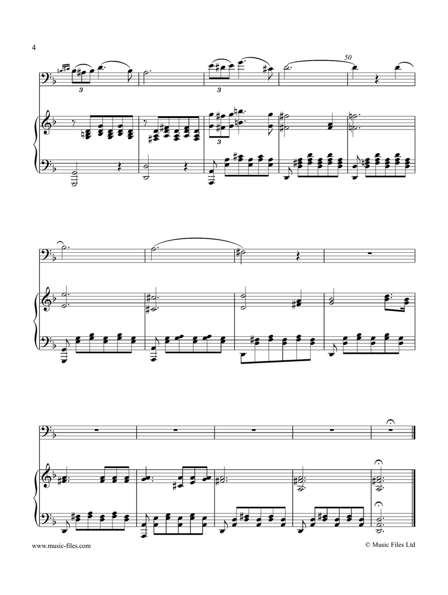 Schubert: Standchen (or Serenade) from Swan Song - Bassoon and Piano Bassoon Solo scores gallery preview page 4