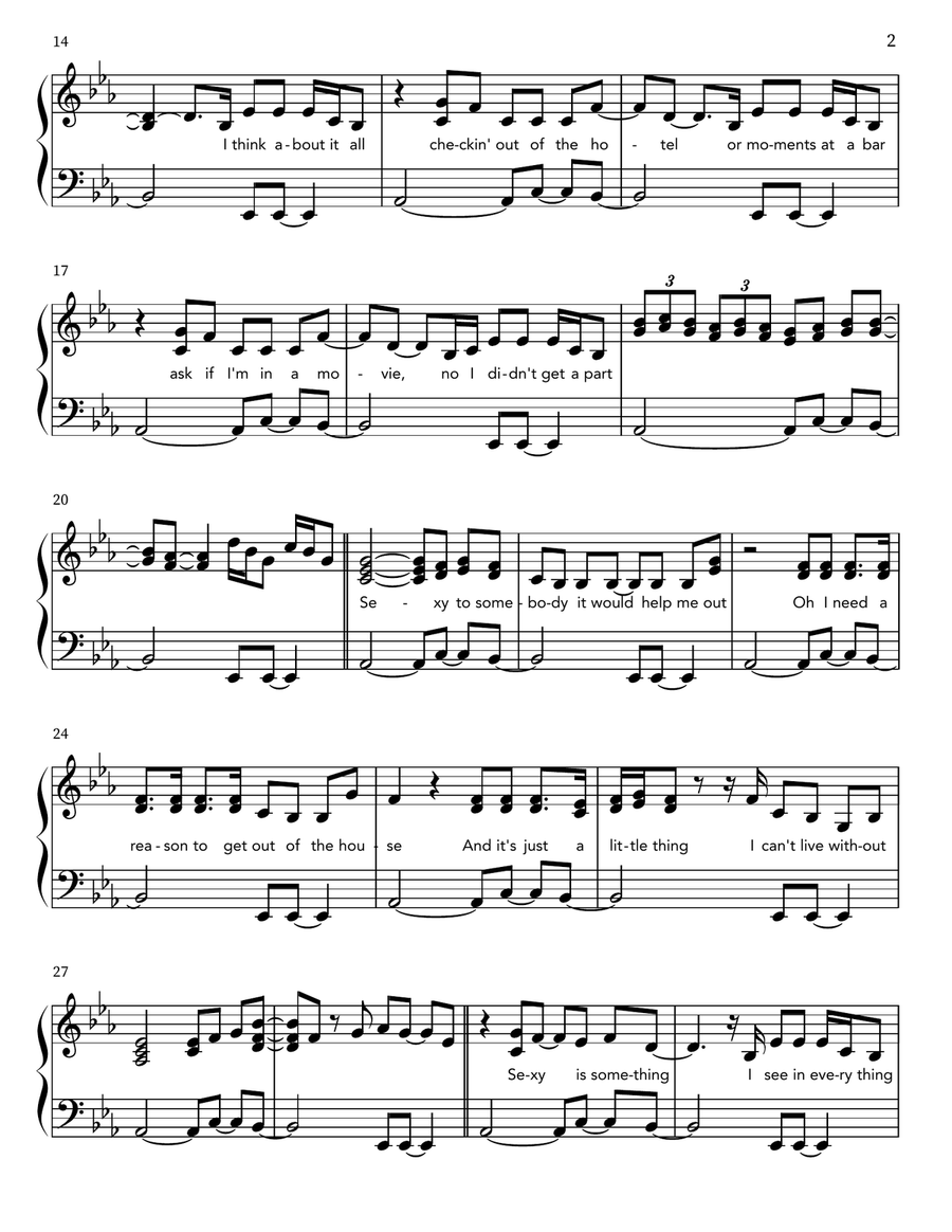 Sexy To Someone Sexy To Someone Piano scores gallery preview page 2