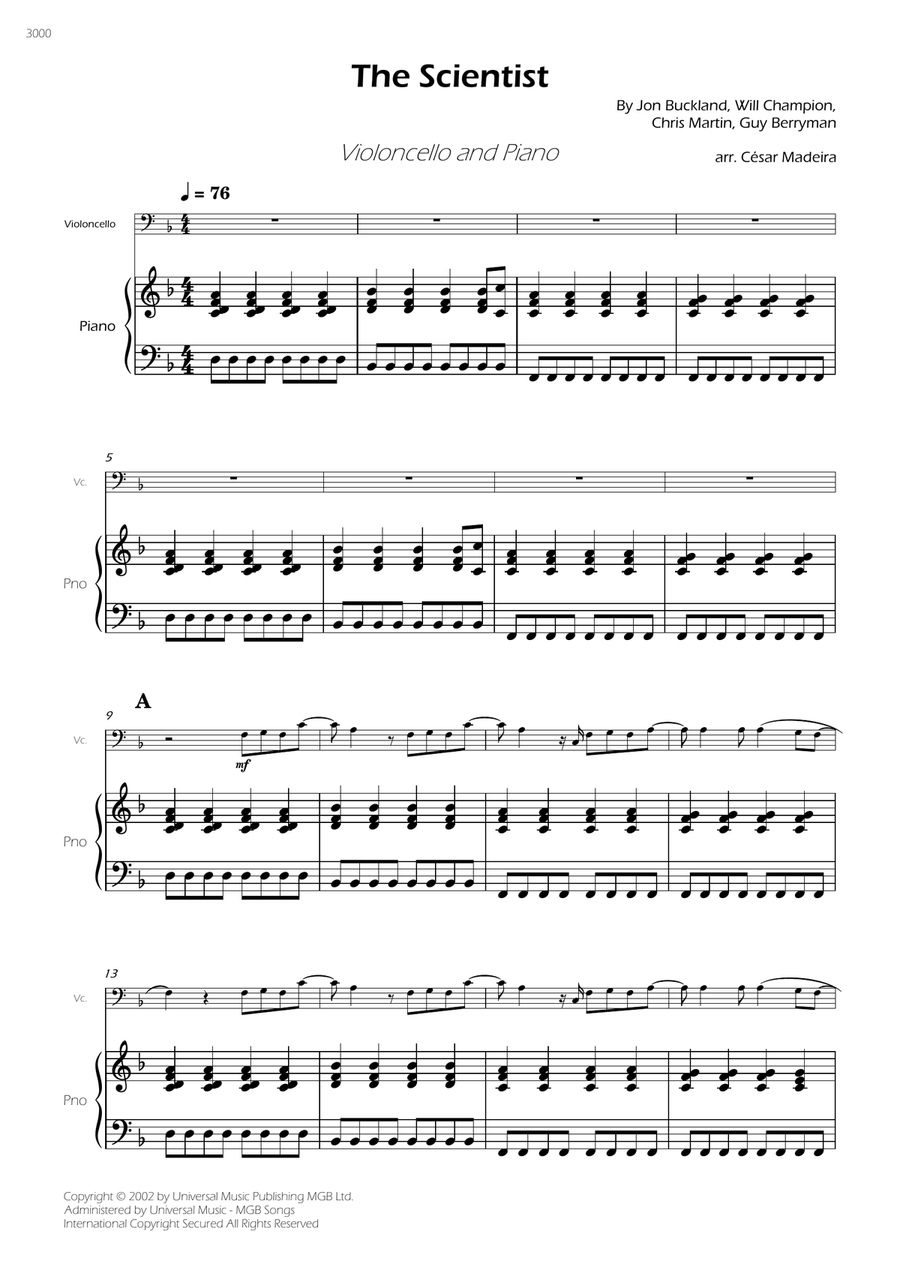 The Scientist Piano scores gallery preview page 3