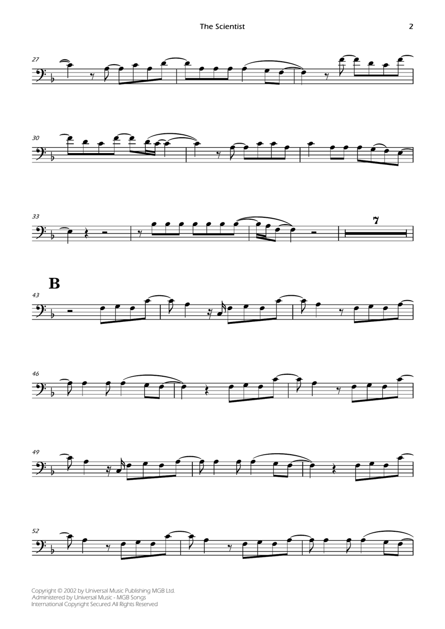 The Scientist The Scientist Piano scores gallery preview page 2