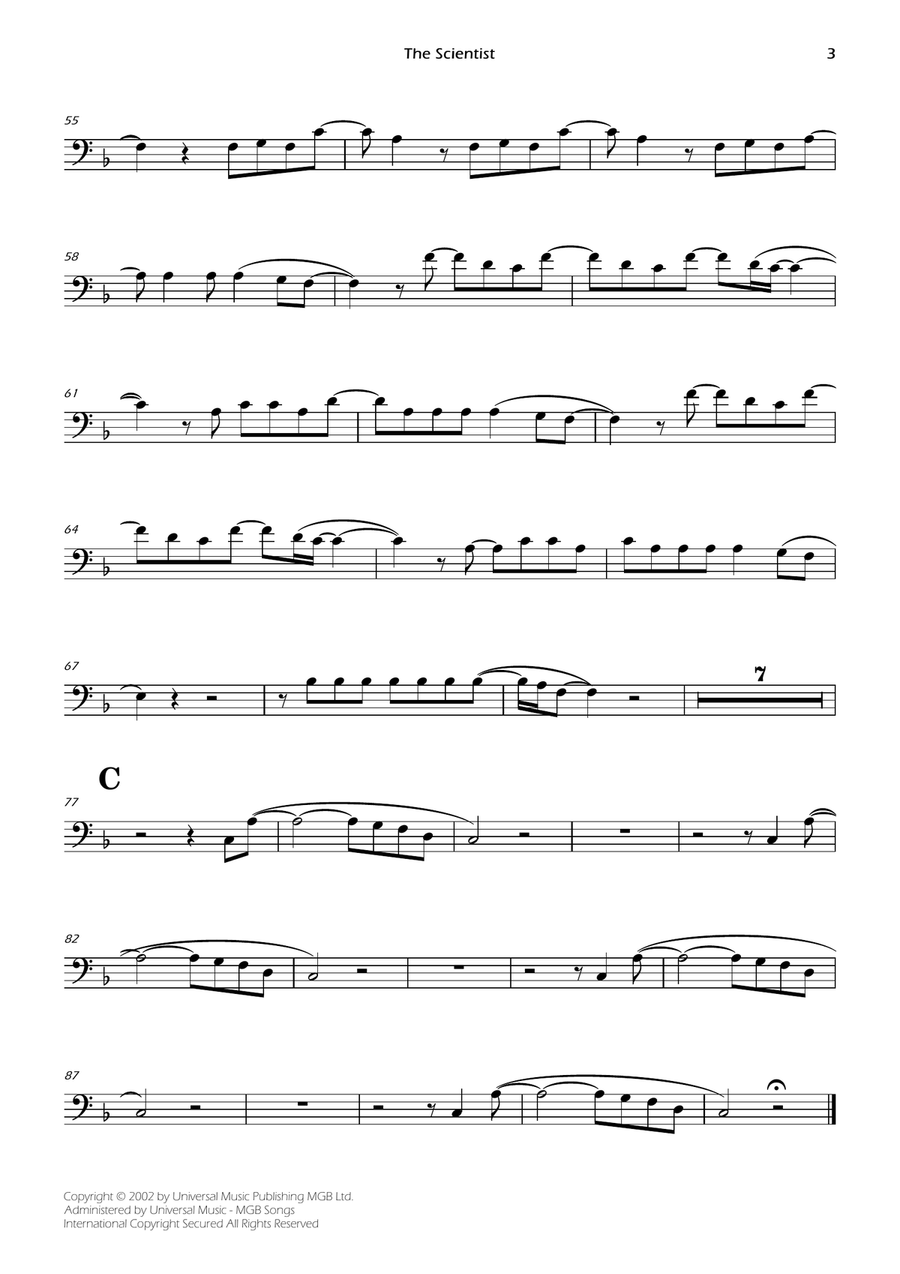 The Scientist The Scientist Piano scores gallery preview page 3