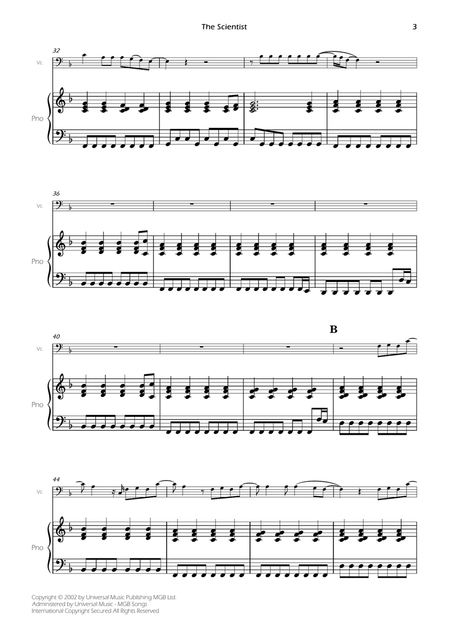 The Scientist Piano scores gallery preview page 3