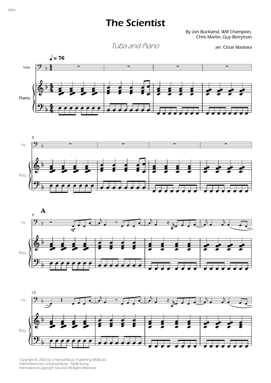 The Scientist The Scientist Piano scores gallery preview page 3