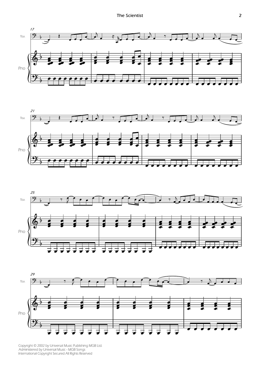The Scientist The Scientist Piano scores gallery preview page 4
