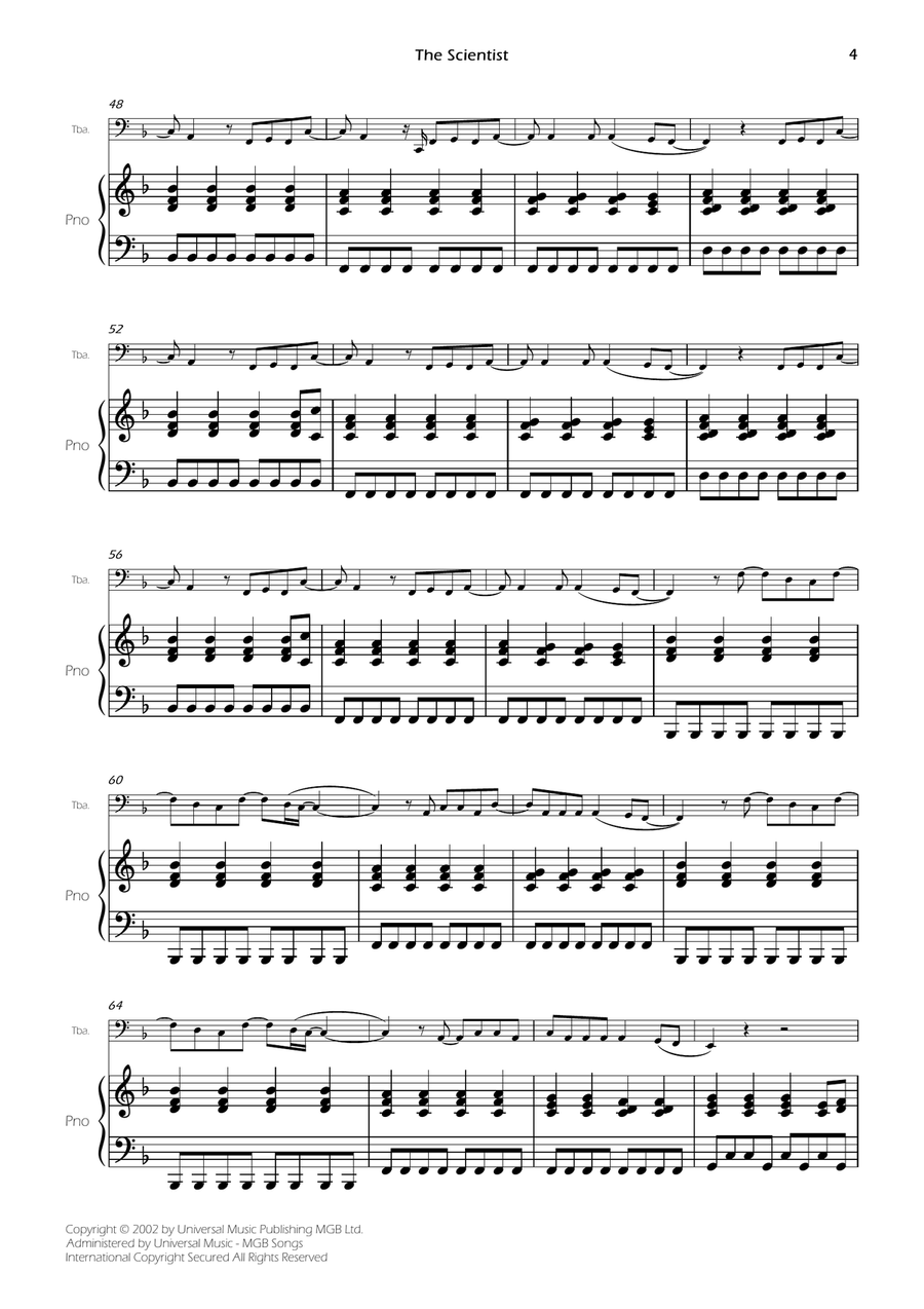 The Scientist The Scientist Piano scores gallery preview page 6